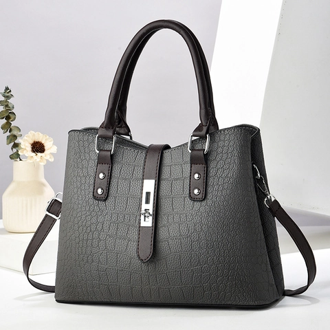 Borsa Da Donna In Pelle PU Trama Coccodrillo Goffrata Scacchiera Borsa A Tracolla Con Chiusura In Metallo Elegante Borsa A Spalla Quotidiana