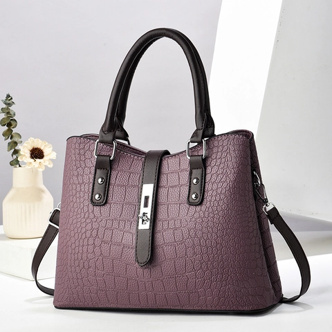 Borsa Da Donna In Pelle PU Trama Coccodrillo Goffrata Scacchiera Borsa A Tracolla Con Chiusura In Metallo Elegante Borsa A Spalla Quotidiana