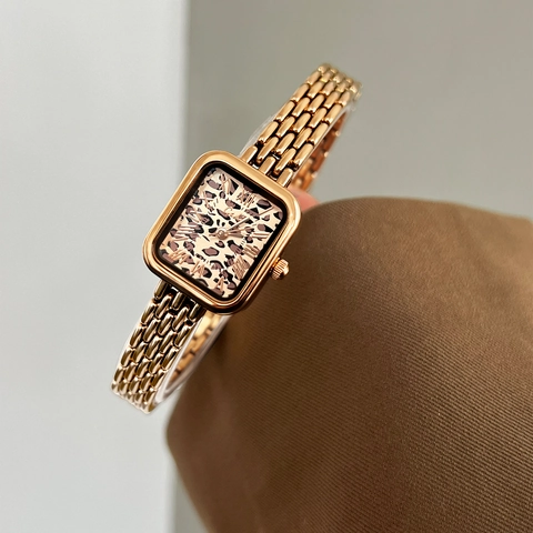 Women Quartz Watch Elegant Alloy Bracelet Wristwatch Fashion Rhinestone Square Face Waterproof Jewelry Gift For Lady