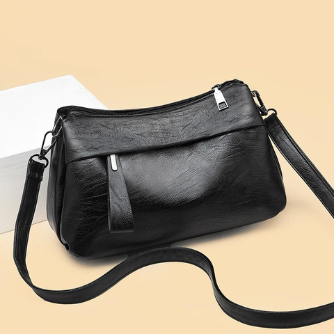 Borsa Tracolla Donna Morbida Pelle PU Multistrato Grande Capacità Borsa Spalla Elegante Viaggio Quotidiano Messaggero