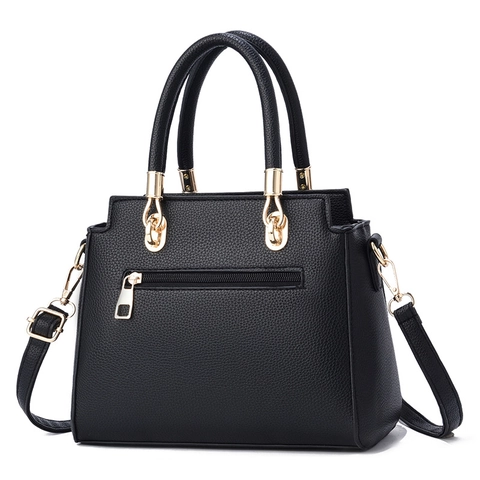 Handbag Crossbody Shoulder Bag PU Leather Triangle Embossed Geometric Chic Clover Pendant Elegant Versatile For Women