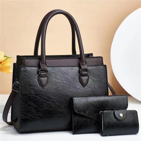 Bolso De Mano Cartera Tarjetero Cuero PU Textura Guijarro Color Contraste Tendencia Conmutar Bolso Bandolera Mujeres