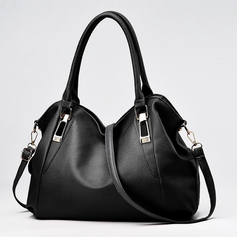 Borsa A Mano Da Donna Grande Capacità Pelle PU Grana Litchi Borsa A Spalla E Tracolla Con Tracolla Rimovibile Quotidiano
