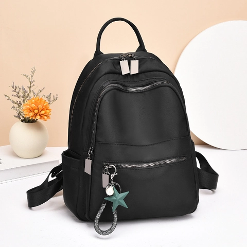 Mode Rugzak Waterdicht Nylon Casual Reistas Voor Dames Student Multi-Pocket Schooltas Laptop Tas Met Ster Hanger