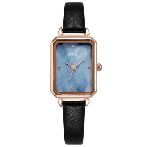 Montre À Quartz Mode Pour Femmes Boîtier Rectangulaire En Alliage Bracelet En Cuir Strass Étanche Élégant Style Vintage