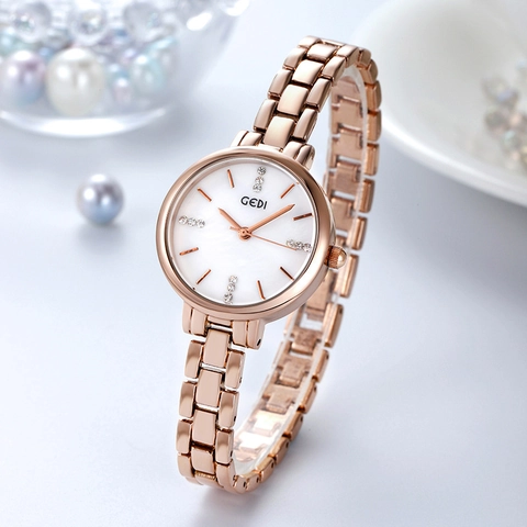 Damen Quarz Uhr Mit Strass Legierung Armband Edelstahl Boden Wasserdicht Mode Luxus Lässige Armbanduhr