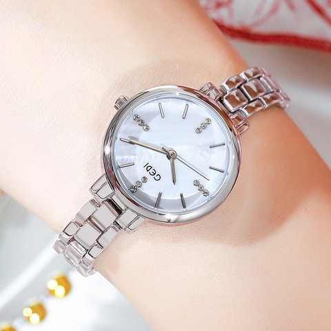 Damen Quarz Uhr Mit Strass Legierung Armband Edelstahl Boden Wasserdicht Mode Luxus Lässige Armbanduhr