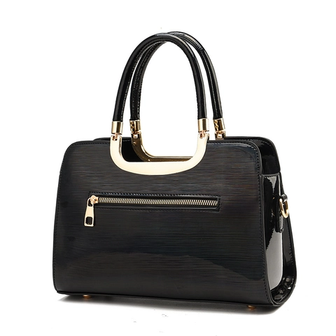 Damen Handtasche PU Lackleder Gebürstete Textur Große Kapazität Schulter Umhängetasche Farbverlauf Elegant Mode Pendler