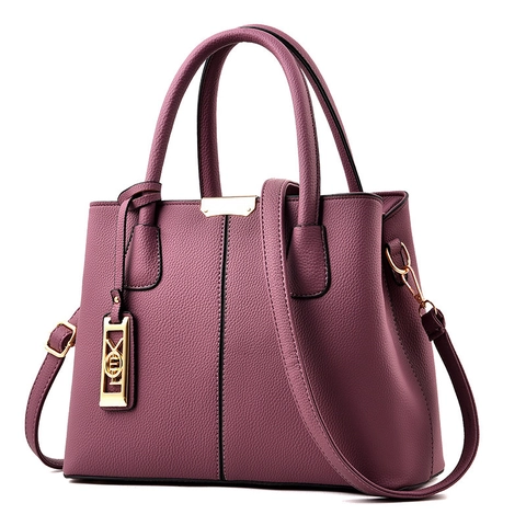 Sac À Main Femme Grande Capacité Cuir PU Motif Lychee Sac Bandoulière Business Élégant Fourre-tout Pour Mère