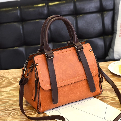Bolso De Hombro De Cuero PU Vintage Gran Capacidad Tote Para Mujeres Negocios Commuter Crossbody Moda Bolso De Mano