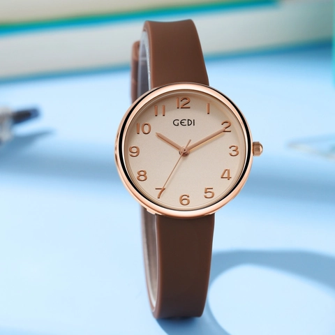 Orologio Al Quarzo Semplice Da Donna Con Cinturino In Silicone Impermeabile Quadrante Rotondo Numeri Arabi Moda Casual Stile Accademia