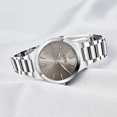 Fashion Women Quartz Watch With Stainless Steel Band Elegant Round Sunray Dial Waterproof Minimalist Analog Wristwatch