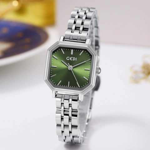 Montre Quartz Femme Mode Cadran Octogonal Bracelet Acier Inoxydable Étanche Élégante Luxe Montre Bracelet Minimaliste Pour Dames