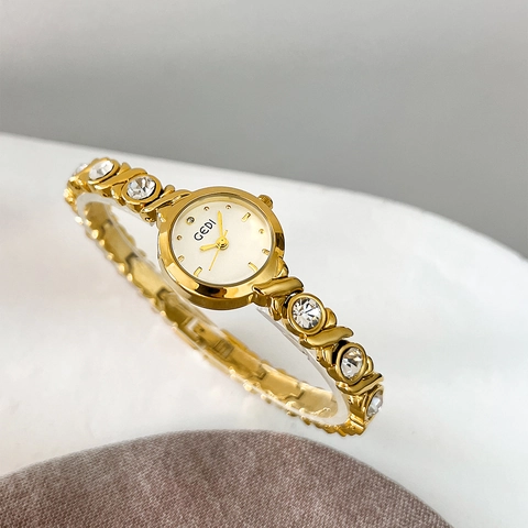 Orologio Da Polso Donna Lega Quarzo Elegante Con Strass Perla Artificiale Analogico Impermeabile Gioielli Di Lusso