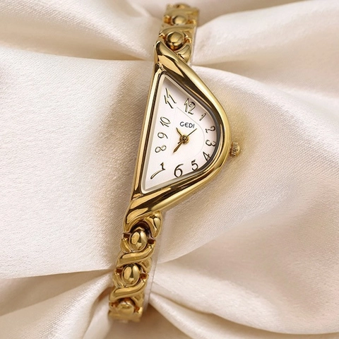 Reloj De Cuarzo Para Mujer Esfera Geométrica Irregular Correa De Pulsera De Aleación Retro Elegante Impermeable