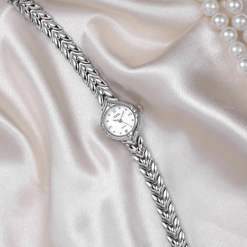 Elegant Women Quartz Watch Leaf Wheat Ear Metal Bracelet Strap Date Calendar Waterproof Vintage Luxury Jewelry Wristwatch