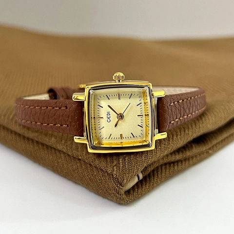 Orologio Al Quarzo Quadrato Vintage Da Donna Con Cinturino In Pelle Cassa In Lega Impermeabile Elegante Minimalista