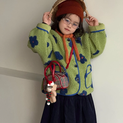 Kinderen Houndstooth Schoudertas Mini Rood Tweed PU Leer Met Beer Hanger Schattig Feestelijk Cadeau Meisjes