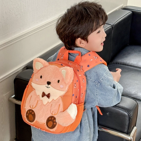 Zaino Bambini Cartone Animato Animale 3D Oxford Peluche Leggero Traspirante Carino Zainetto Bimbi