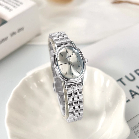 Elegante Orologio Al Quarzo Da Donna Quadrante Ovale Cinturino In Acciaio Inossidabile Bicolore Resistente All'acqua