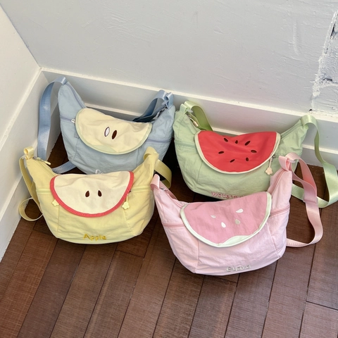 Borsa A Spalla Da Donna Tema Frutta Nylon Leggera Grande Capacità Tracolla Regolabile Borsa A Tracolla