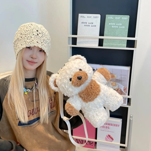 Zaino In Peluche Orsetto Per Bambini Morbido Forma Animale Cartone Animato Cartella Per Piccoli Con Spallacci Regolabili