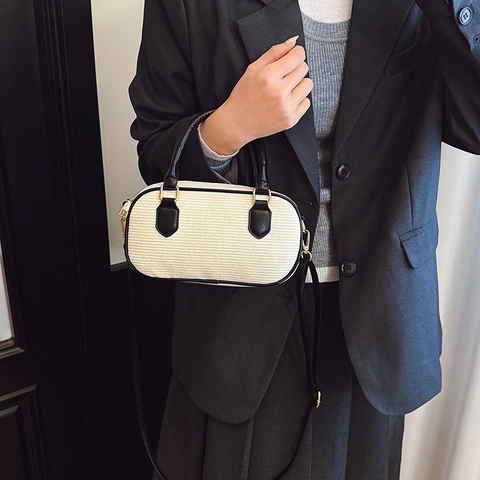 Kids Corduroy Shoulder Handbag Striped Macaron Colors Boston Bag For Boys Girls Autumn Winter Fashion