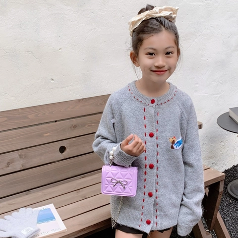 Mini Bolso De Hombro Para Niñas Cuero PU Acolchado Asa De Perla Artificial Lazo Metálico Dulce Princesa Bandolera Cadena