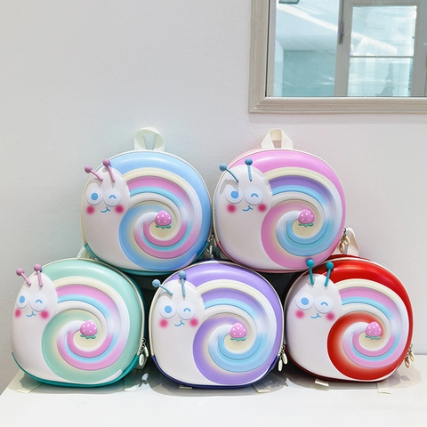 Zaino Bambini Forma Lumaca EVA Guscio Rigido Leggero Anti Smarrimento Corda Di Trazione Carino Cartone Animato Bambino Asilo