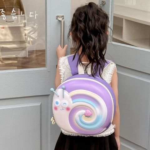 Zaino Bambini Forma Lumaca EVA Guscio Rigido Leggero Anti Smarrimento Corda Di Trazione Carino Cartone Animato Bambino Asilo