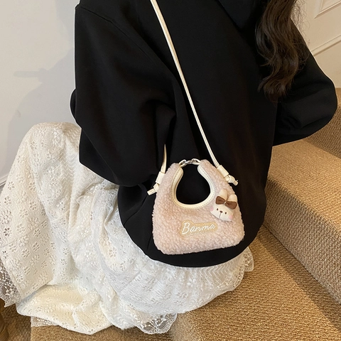 Borsa A Tracolla Mini In Peluche Coniglio Per Bambini Simpatico Cartone Animato Borsellino Accessori