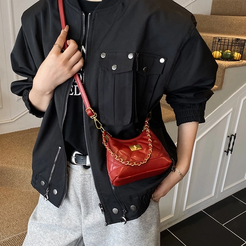 Kids Mini Crossbody Bag Quilted Rhombus Pattern PU Leather Denim Suede Fashion Accessory Chain Strap Square Lock Toddlers