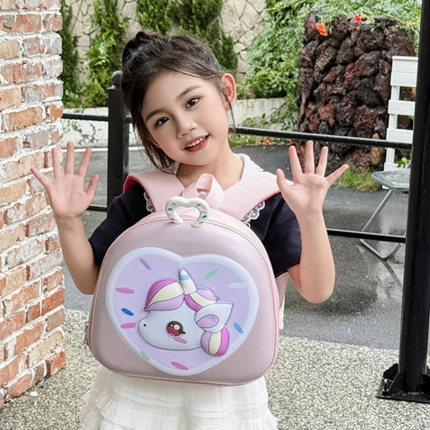 Kids EVA Hard Shell Backpack Cute Cartoon Unicorn School Bag Lightweight Waterproof Daypack For 3-6 Years Old Girls