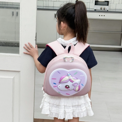 Kinder Rucksack 3D Einhorn Herz Hartschale Kindergarten Schultasche Oxford Tuch Cartoon Süß Atmungsaktiv Für Kleinkinder