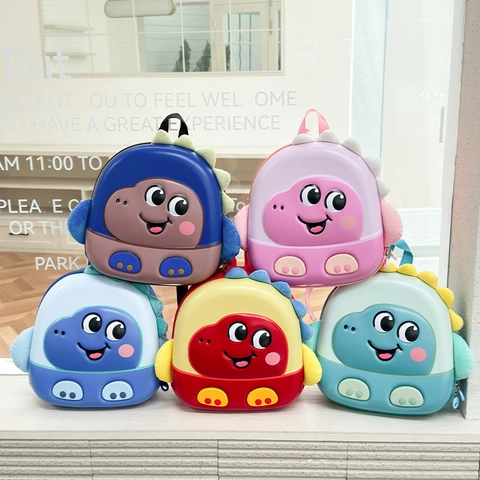 Light Up Cartoon Dinosaur Kids Backpack And Sling Bag EVA Hard Shell Lightweight Breathable Kindergarten Schoolbag