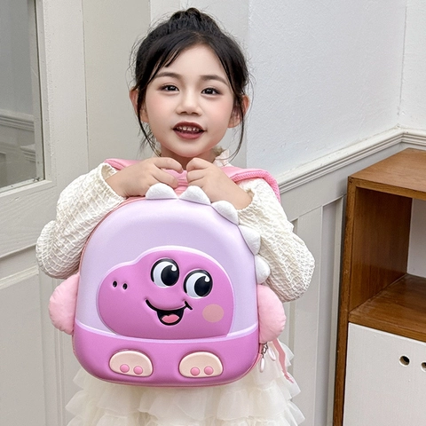 Cartoon Dinosaur Toddler Backpack And Chest Bag EVA Hard Shell Oxford Cloth Lightweight School Bag For Boys Girls