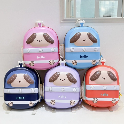 Kinderrugzak EVA Harde Schaal 3D Hond Cartoon Lichtgewicht Kleuterschool Tas Voor Peuters Schattig Ei-Vorm