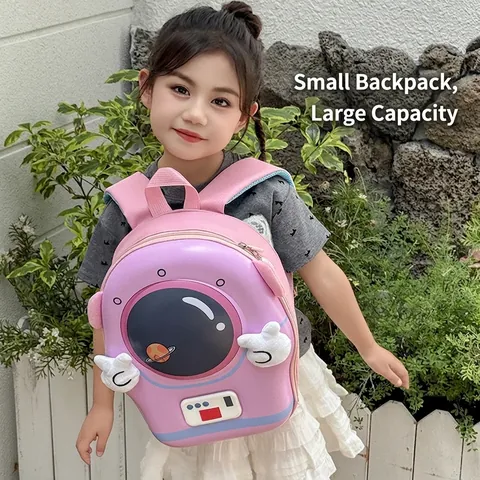 Mochila Infantil Forma Astronauta 3D Carcasa Rígida EVA Tela Oxford Transpirable Niños Pequeños Jardín Infancia Niños Niñas