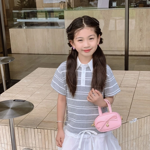 Kids Girls Mini PU Leather Crossbody Bag Sweet Bowknot Heart Pendant Handbag Solid Color Adjustable Strap