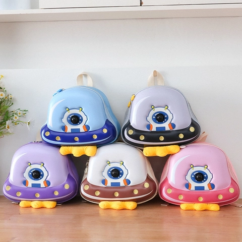 Mochila Niños 3D Astronauta OVNI Ligera EVA Tela Oxford Escolar Para Jardín De Infancia Niños Pequeños Dibujos Ojos LED
