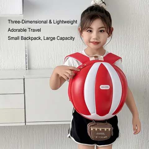 Kids Backpack Hot Air Balloon Shape Creative Lightweight Oxford EVA Hard Shell School Bag For Toddler Kindergarten Boys Girls