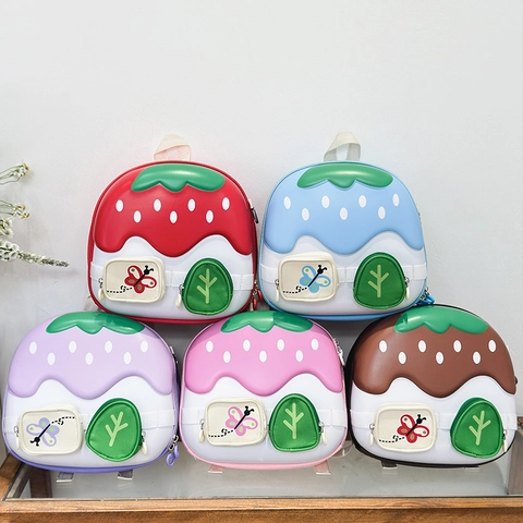 Sac À Dos Enfants Forme Maison Champignon EVA Tissu Oxford Léger Respirant Dessin Animé Pour Garçons Filles
