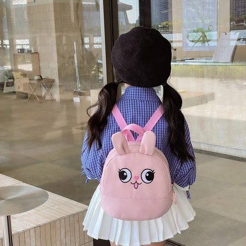 Mochila De Conejo De Dibujos Animados Para Niños Pequeños Nylon Ligera Correas Ajustables Bolsa Escolar Para Jardín De Infancia