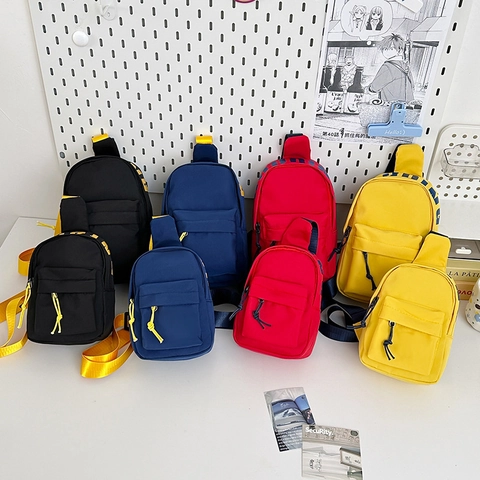 Borsa Da Petto Per Bambini Nylon Stampa Lettere Tracolla Regolabile Zaino Da Viaggio Casual Per Ragazzi Ragazze