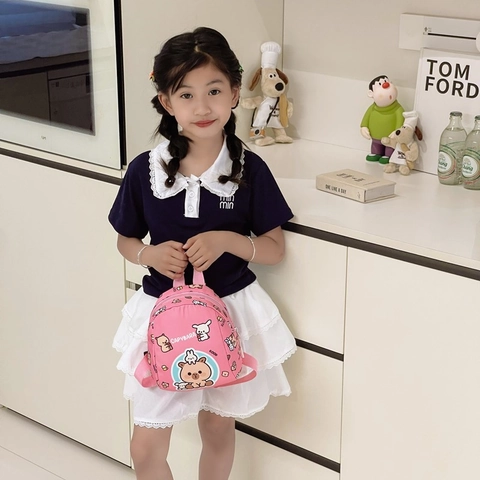 Cute Cartoon Capybara Kids Mini Backpack Nylon Lightweight Breathable School Bag For Toddlers Boys Girls Kindergarten
