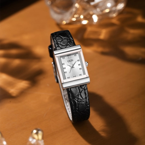 Orologio Al Quarzo Rettangolare Da Donna Impermeabile Vintage Elegante Cassa In Lega Cinturino In Pelle Numeri Romani Quadrante Quadro
