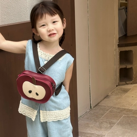 Mini Borsa A Tracolla A Forma Di Mela Per Bambini Simpatico Design Frutta In Pelle PU Con Tracolla Regolabile