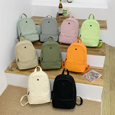 Minimalist Kids Backpack Nylon Large Capacity Breathable School Bag For Boys Girls Daily Travel Modern Solid Color