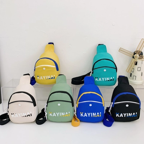 Borsa da Petto in Nylon alla Moda per Bambini Borsa a Tracolla con Stampa Lettere Sportiva per Ragazzi Ragazze Viaggio