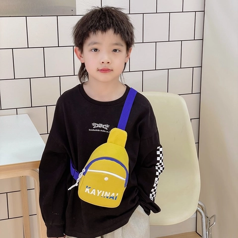 Borsa da Petto in Nylon alla Moda per Bambini Borsa a Tracolla con Stampa Lettere Sportiva per Ragazzi Ragazze Viaggio